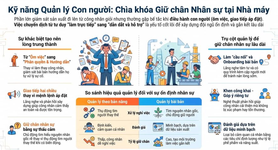 Kỹ năng quản lý con người giúp giữ chân nhân sự lâu dài