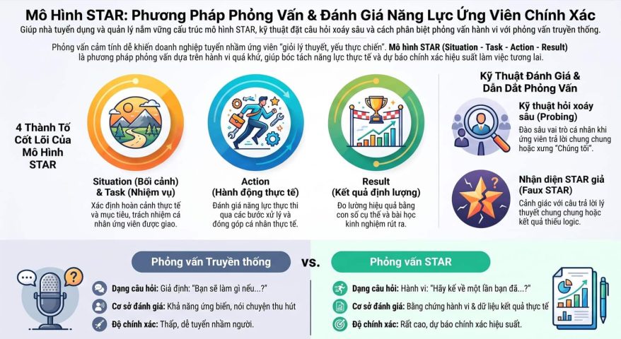 Mô hình STAR trong phỏng vấn và kỹ thuật đánh giá ứng viên