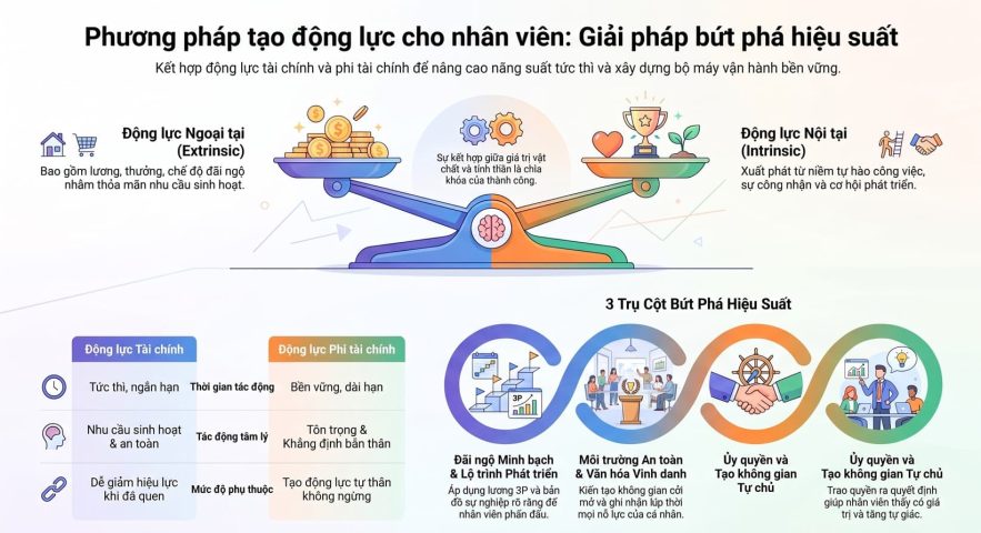 Phương pháp tạo động lực cho nhân viên: Giải pháp bứt phá hiệu suất