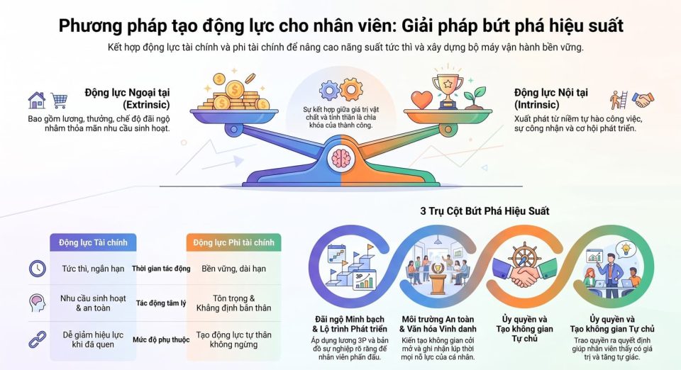 Phương pháp tạo động lực cho nhân viên: Giải pháp bứt phá hiệu suất