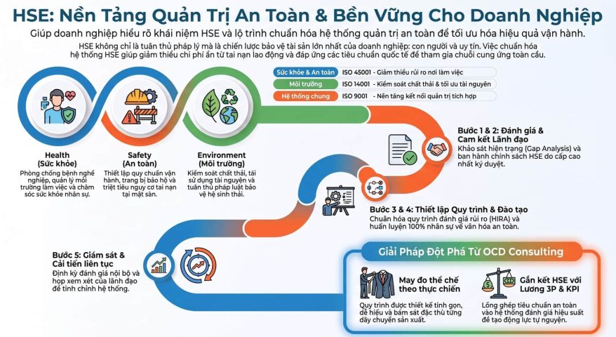 HSE là gì? Giải pháp chuẩn hóa hệ thống quản trị an toàn cho doanh nghiệp