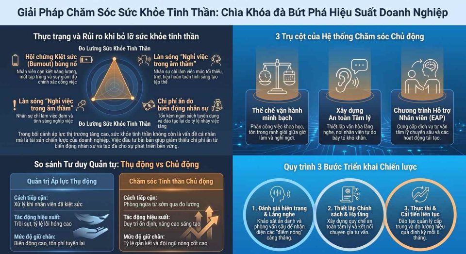 Giải pháp chăm sóc sức khỏe tinh thần nhân sự trong doanh nghiệp