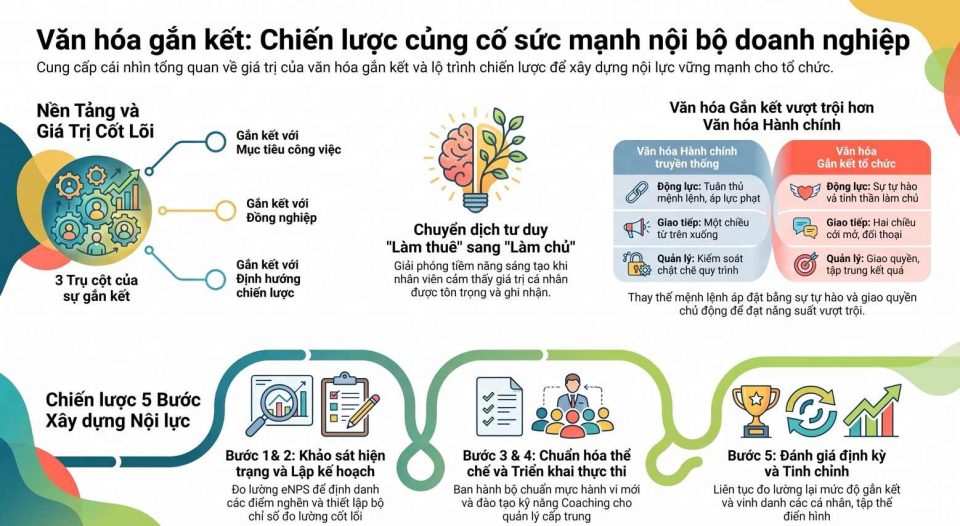 Văn hóa gắn kết trong tổ chức: Chiến lược củng cố sức mạnh nội bộ
