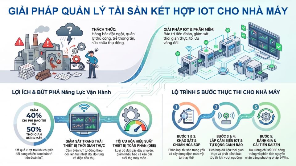 Giải pháp quản lý tài sản kết hợp IoT tối ưu cho nhà máy