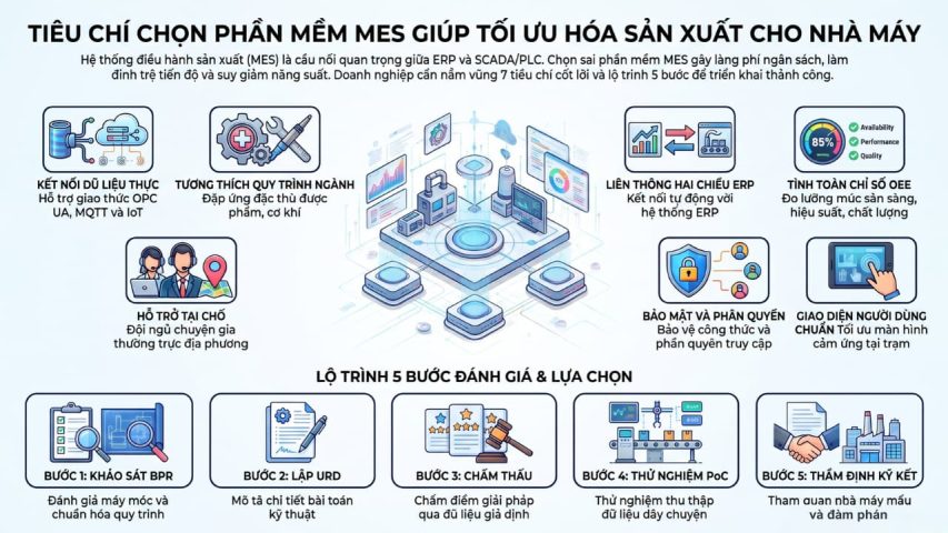 Tiêu chí chọn phần mềm MES giúp tối ưu hóa sản xuất cho nhà máy