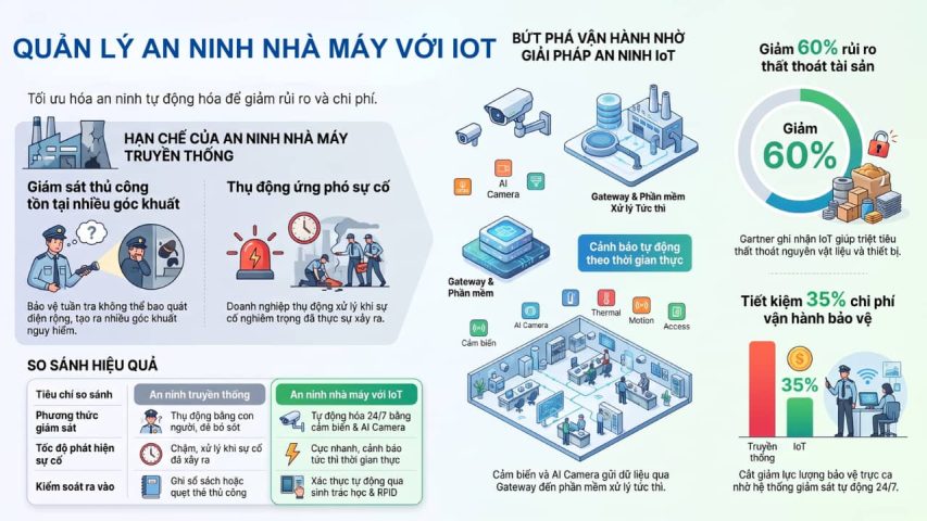 Quản lý an ninh nhà máy với IoT nhằm tối ưu vận hành toàn diện