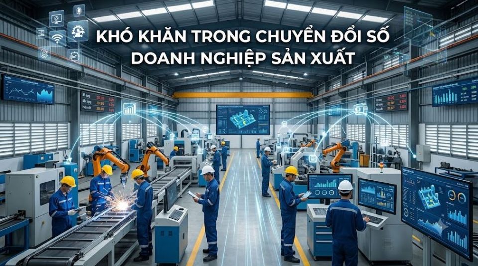 Khó khăn trong chuyển đổi số doanh nghiệp sản xuất