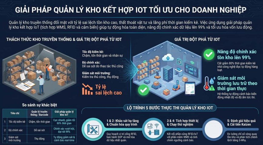 Giải pháp quản lý kho kết hợp IoT tối ưu cho doanh nghiệp