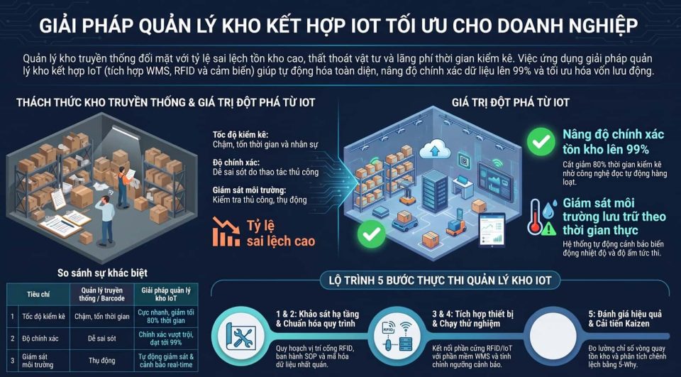Giải pháp quản lý kho kết hợp IoT tối ưu cho doanh nghiệp