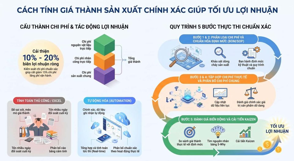 Cách tính giá thành sản xuất chính xác giúp tối ưu lợi nhuận