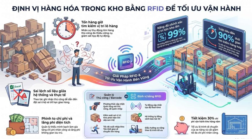 Định vị hàng hóa trong kho bằng RFID để tối ưu vận hành