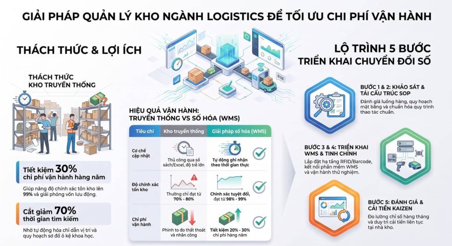 Giải pháp quản lý kho ngành logistics để tối ưu chi phí vận hành