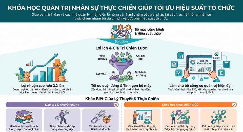 Khóa học quản trị nhân sự thực chiến giúp tối ưu hiệu suất tổ chức