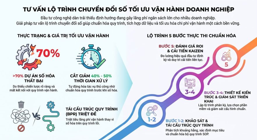 Tư vấn lộ trình chuyển đổi số để tối ưu vận hành cho doanh nghiệp