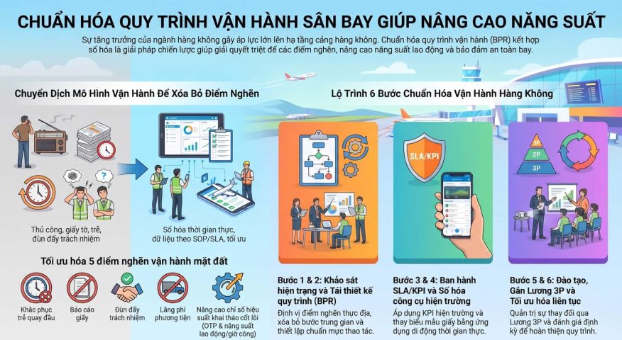 Chuẩn hóa quy trình vận hành sân bay giúp nâng cao năng suất