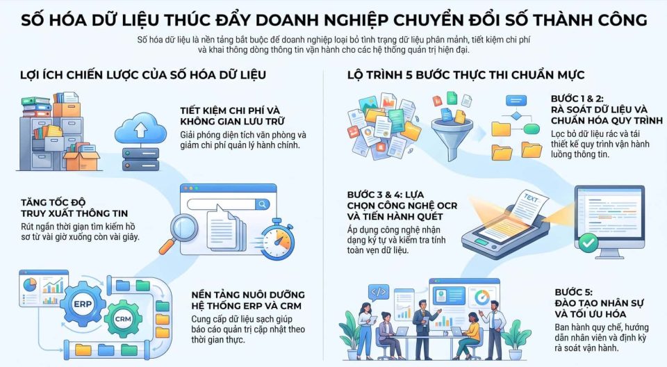 Số hóa dữ liệu thúc đẩy doanh nghiệp chuyển đổi số thành công