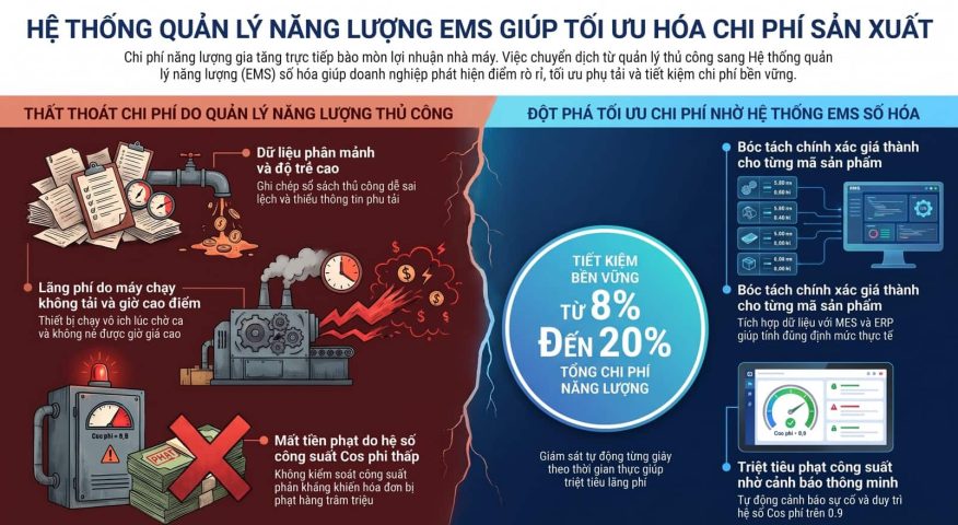 Hệ thống quản lý năng lượng EMS giúp tối ưu hóa chi phí sản xuất