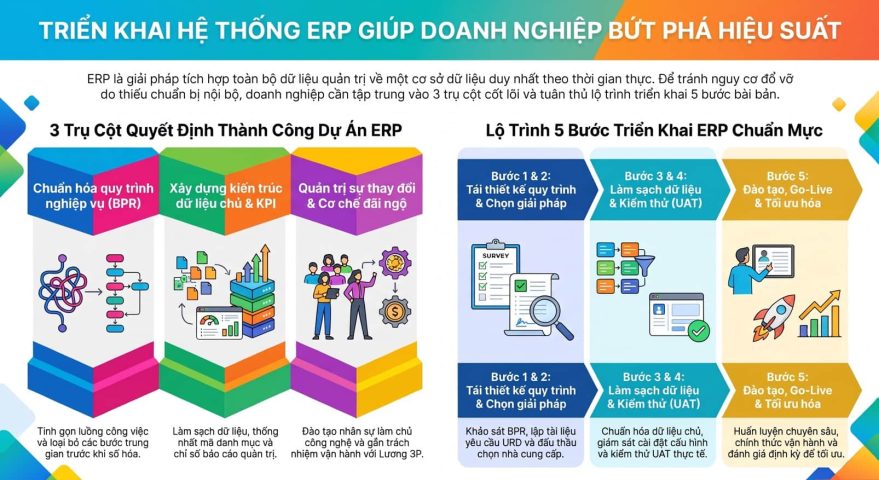 Triển khai hệ thống ERP giúp doanh nghiệp bứt phá hiệu suất