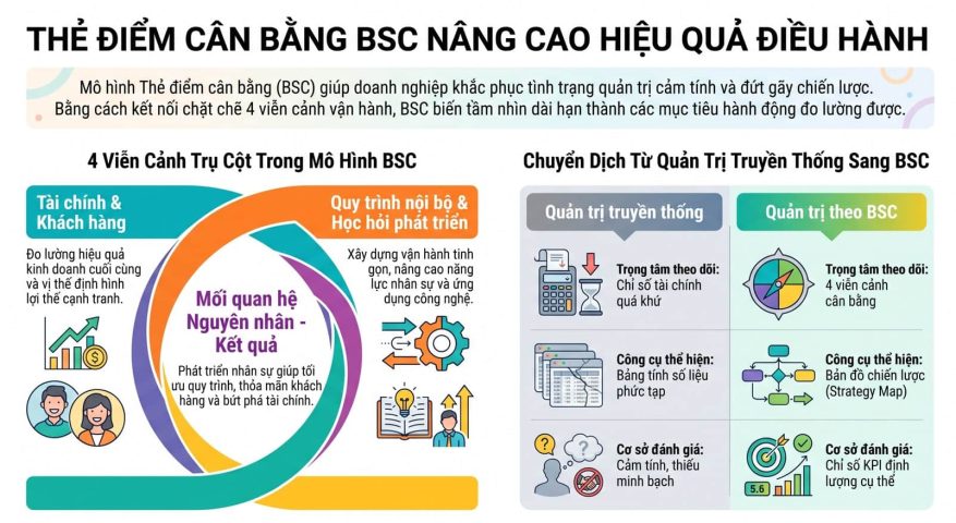 Thẻ điểm cân bằng BSC nâng cao hiệu quả điều hành