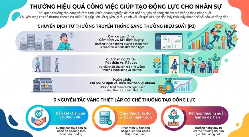 Thưởng hiệu quả công việc giúp tạo động lực cho nhân sự