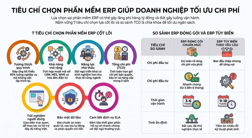 Tiêu chí chọn phần mềm ERP giúp doanh nghiệp tối ưu chi phí